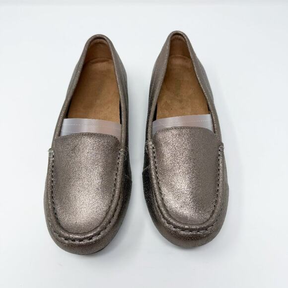 Vionic Metallic Gold Leather Debbie Loafers Comfort Shoes Size 8.5W Wide EUC - Picture 3 of 9